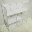 Cat Cage Indoor DIY Cat Playpen Detachable Metal Wire Kennels Indoor Enclosures DIY Cat Playpen Metal Kennel (2 Tier)
