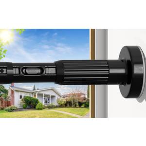 AIZESI 41-144 Inch Heavy Duty Black Tension Curtain Rod - No Drilling, Adjustable, Rust-Resistant for Outdoor, Living Room, Window, Bathroom