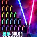 Dueling Lightsaber Toy Real Lightsaber 20 Colors 4 Modes Sounds 2-in-1 Detachable Light Saber Type-C Rechargeable Light Saber for Kids and Adults Cosplay Dress Up Parties
