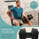 Lifepro Adjustable Dumbbells Set  15lb, 25lb Pair or 43lb, 55lb & 90lb Single  Quick Adjustment, Anti Slip Handle  Space Saving & Strength Training Weights for Home Gym Exercise & Fitness