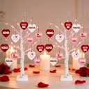 YQUQWN 2Pack Valentines Day Decorations Lighted Birch Tree with Heart-Shaped Ornaments USB/Battery Operated for Home Table Decor Indoor Bedroom Office Party