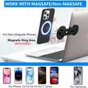 Magnetic Phone Holder for Laptop, MagSafe Laptop Phone Mount for iPhone 17/16/15/14/13/12 & All Phones, 180Adjustable Phone Side Mount for Monitors for Tesla (Black)