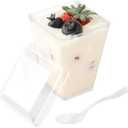 HOMIP 60Pack 5oz Plastic Dessert Cups with Lids & Spoons  Ideal for Yogurt Parfaits, Pudding, Fruit, Ice Cream & Party Desserts  Perfect for Events & Gatherings