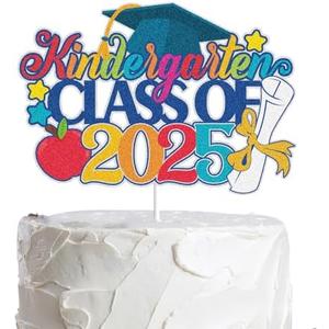 Kindergarten Class of 2025 We are So Proud of You Cake Decorations Graduation Congrats Grad Party Supplies Straight Outta Kindergarten Cake Topper Glitter Grad 2025 Happy Graduation (03) Set of 3