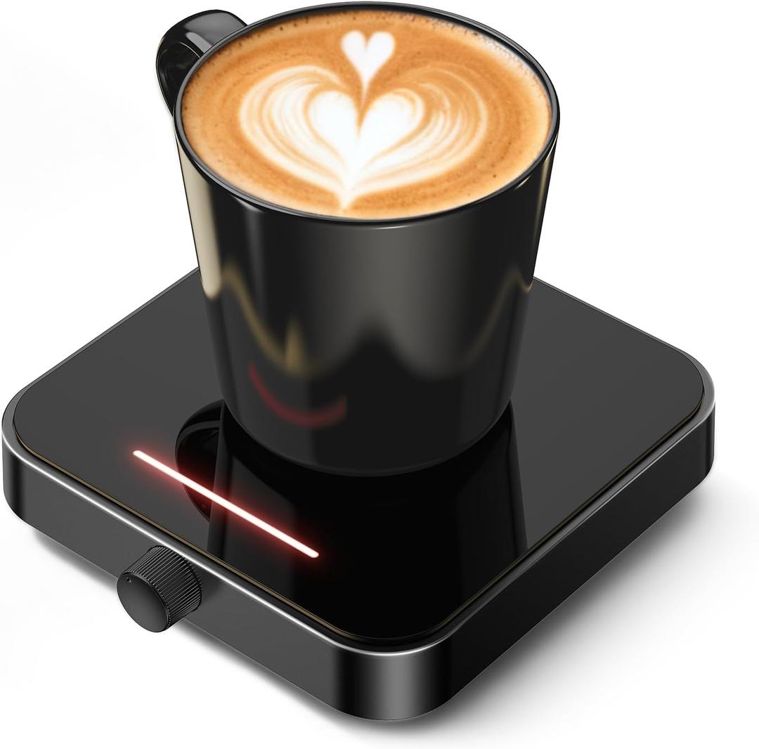 Maestri House Mug Warmer, Electric Coffee Cup Warmer for Desk with 3-Temp Settings,Auto Shut Off, Constant Temperature Heating for Beverage, Milk, Tea and Hot Chocolate at Home & Office (Black)