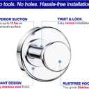 Bntuk Suction Cup Hooks for Shower, Removable Towel Hooks for Bathroom Window Glass Door Wall, Bath Robe Looafh Hook for Hanging - 2 Pack, Chrome
