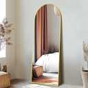 Delma Full Length Mirror, Large Floor Mirror for Wall, Bedroom, Bathroom, Living Room with Aluminium Frame (Stand, Arch 56x15-Gold)