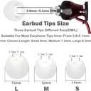 3 x Silicone Replacement Earbud Tips Earbud Covers Eartips Fit Most in-Ear Earbuds(Inner Hole 3.8mm -5.1mm) Headphone Ear Bud Replacement Tips 9 Pairs S M L