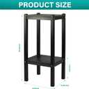 Bar Height Outdoor Side Table with Shelf - All-Weather HDPE End Table with Realistic Wood Grain, 36" Height for Patio & Deck (Gray), Square-36in