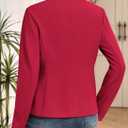 AGSEEM Full Lining Sweater Blazers for Women Long Sleeve Work Office Suit Jackets Blazer (Red, M)