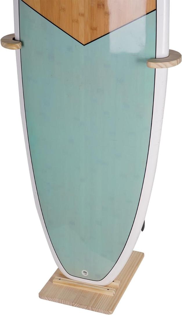Surfboard Stand Rack, Sturdy Rack with Floor-Standing Design, Vertical Surfboard Holder, Storage & Display for Shortboard and Longboard, Wooden