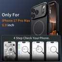 Magnetic for iPhone 17 Pro Max Case, [Matte Solid Color] [Full Camera Protection] Protective Case for iPhone 17 Pro Max - Black