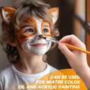 Face Painting Brushes, Fuumuui 13pcs Professional Synthetic Brushes for Face & Body Painting with Halloween, Cosplay, Costume & Theater - Acrylic Watercolor Oil Gouache