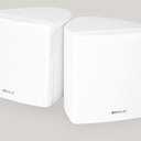 Rockville Pair Cube White 3.5" 30W RMS Home Theater Wall Speakers, 8 Ohm, 360-Degree Swivel Brackets, 2-Way Audio, Compact Design, for Home Theater and Surround Sound (Missing Wore Connection On One Of The Speakers