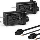 12V 12W 1A Class 2 Power Supply 2 Pack, AC to DC Low Voltage Transformer, IP44 Inflatable Power Adapter for LED Strip Lights, Christmas Decor Light, Indoor/Outdoor Use