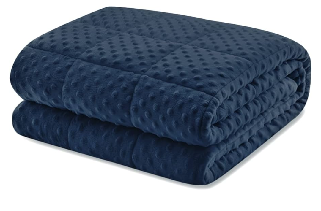 HulooSleep Weighted Blanket, Navy Blue Kids Size 36" * 48" 5lbs With Premium Glass Beads