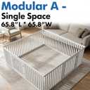 Qoility 2 Room Dog Playpen with Door, Height 25.6", 16 Panels & 2 Doors, Expandable Size & Flexible Shape, White