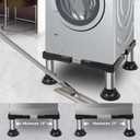 Nefish Mini Fridge Stand Height 7"-8.4" Adjustable Washer and Dryer Stand with 4 Strong Feet Heavy Duty Washing Machine Stand Base Laundry Pedestal Universal Platform for Home 16-24 Inch Appliance