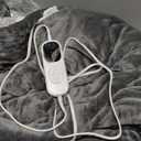 DAILYLIFE Wearable Heated Blanket with Foot Pocket, 52"x72" Electric Blanket with Sleeves for 6 Heat Settings, 12 Hours Timer, Flannel & Sherpa, Charcoal