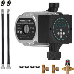Instant Hot Water Circulating Pump with Built-in Digital Timer and Adjustable Thermostat Control Valve (From 68F to 118F),10 ft Cord, 2 Supply Lines