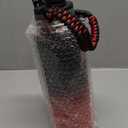 40 oz Insulated Water Bottle with Straw& Spout 2-in-1 Lid, Triple Wall Vacuum Stainless Steel Cold 48H, Leak Proof Sports Metal Flask Jug with Paracord Handle, Black Red (Ice Coke)