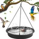 Hanging Bird Bath Hanging Bird-Feeder - CARGEN Garden BirdBath Tray Wildlife Feeder Plate Water Bowl or Water Bowl for Outdoors Garden Patio Decoration (Dark Grey)
