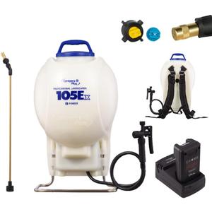 Sprayers Plus 105ex Backpack Sprayer 4 Gallon Battery Powered, 20V Lithium Battery, Chemcial Resistant Viton Seals Brass Wand, Adjustable Nozzles for Lawn Care Gardening Weed Control