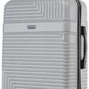 InUSA RESILIENCE Luggage with Spinner Wheels | Durable Lightweight Hardside Suitcase, Spacious Travel Bag with Handle and Trolley | 24-Inch Medium Checked Luggage | Silver