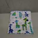 CREVENT Minky Baby Blanket for Boys, Soft Plush Receiving for Newborns - Giraffe 30x40 Inches (Light Blue)
