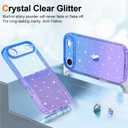 Hython for iPhone Air Case Glitter, Clear Glitter Sparkly Shiny Bling Sparkle Cute Cover, Anti-Scratch Soft TPU Slim Fit Shockproof Protective Phone Cases Women Girls, Gradient Blue/Purple
