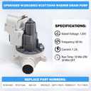 Upgraded W10919003 Washer Drain Pump Replacement for Whirlpool, Kenmore, Maytag, Amana, Crosley, Admiral, Roper Washers - Fits W10775446, AP6038235, 4461359, PS11770076, EAP11770076, PD00042517