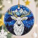 2 x Deer Christmas Tree Decorations, Christmas Ornaments, Keepsake Ornaments, Holiday Decor, Xmas Gifts, Gifts for Deer Lovers & Animal Lovers