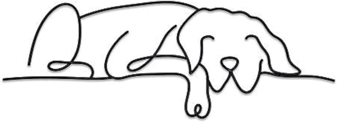 Matani Metal Dog Wall Decor | Minimalist Room & Living Room Wall Decor (Sleeping Labrador), 15"L x 10"W