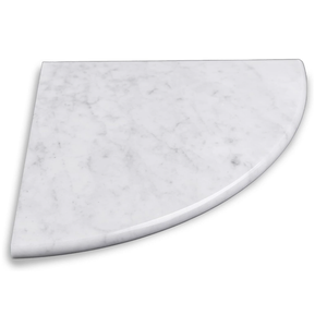 9'' Natural Marble Corner Shower Shelf for Bathroom, Marble Corner Shelves for Bath Wall Mounted Both Side Polished (9"X9"X 5/8" Carrara White)