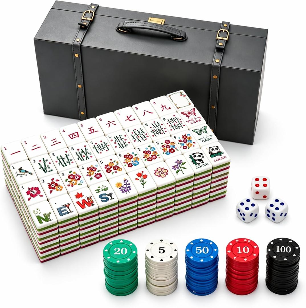 American Mahjong Set 160 Pcs 1.2-Inch Colorful Acrylic Tiles