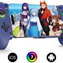 Mocagen MC1 Phone Controller for iPhone(All Model)/Android - Hall Effect Joystick, Enhanced Grip, Case-Friendly, Mobile Gaming Controller with 7 Lights Color, Travel Dust Bag, Turbo, Triggers(Blue)