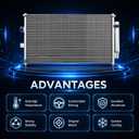 Aparts 23 3/8" Air Conditioning A/C Condenser Fit for Ram 1500 3.7L 2012, Ram 1500 4.7L 2012-2013, Ram 1500 5.7L 2012-2017, Ram 2500 5.7L 2012-2013 Replace OE# 52014588AA; 52014588AB; 52014588AC 4436