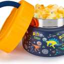 Charcy 8oz Thermo for Hot Food Kids, Wide Mouth Leak-Proof Soup Thermo, Insulated Food Jar for 4h Hot and 6h Cold - Blue Dinosaur TK