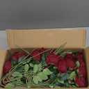 60 Pcs Artificial Roses Bulk Velvet Silk Red Rose Burgundy Roses for Wedding Centerpieces Bridal Bouquet Mohter's Day Valentine's Day Christmas Home Decor (60, Burgundy)