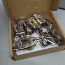 JQK Cabinet Hinges, 100 Degree Soft Closing Full Overlay Door Hinge for Frameless Cabinets, Stainless Steel Nickel Plated Finish, 4 Pack, CH100-P4