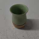 Yerba Mate Cup, 8 OZ Ceramic and Wood Gourd, Bombilla Straw and Cleaning Brush - Perfect for Traditional Preparation and Modern Style (Green)