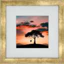 8x8 Photo Frame Gallery Picture frame with 5x5 mat,Freestanding and Wall Mountable,Gold