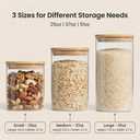 Snaiio Airtight Glass Storage Containers with Lids 8 Pack, 25/37 /50oz Square Glass Jars with Bamboo Lids, Kitchen Canister Set for Pantry Organization Food Storage for Flour Sugar Rice Pasta Cereal