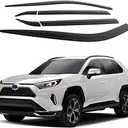 AUTOCLOVER Tape-On Rain Guards Window Visors 6 Pcs Set for Toyota Rav4 2019 2020 2021 2022 2023 2024 2025 / Window Deflectors, Out-Channel Vent Shades (Smoked)