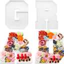 2026 Plastic Fillable Charcuterie Number Letter Shaped Reusable Serving Tray, Waterproof Food Dish Plate, 10 inch, New Year Graduation Party Treat (Grad)