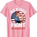 No Kings Fight Oligarchy T-Shirt L, Pink
