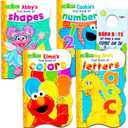 Sesame Street First Books Series; BIG Bird's Letters, Abby's Shapes, Elmo's Colors, Cookie's Numbers [Board Book Hardcovers, 4 Books]