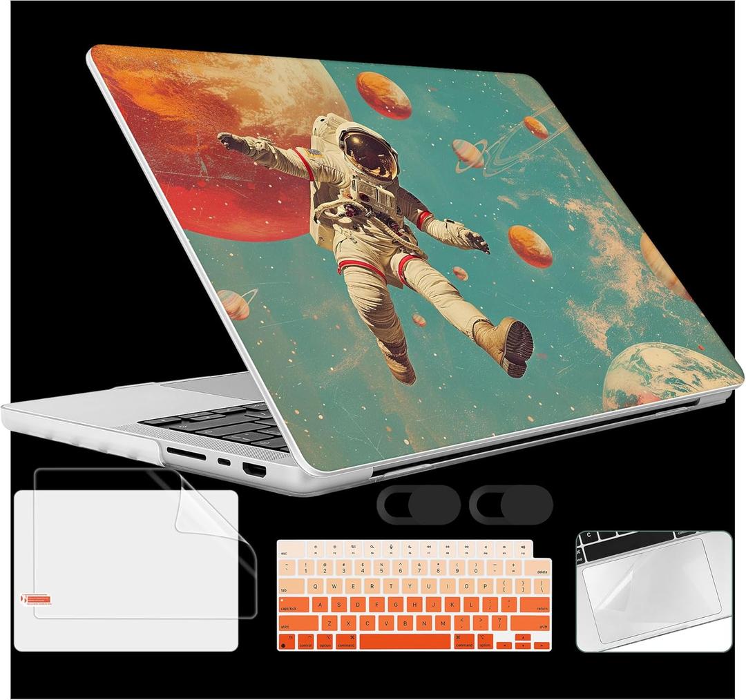 Case for 2026 MacBook Pro 14-inch M5 M4 M3 M2 M1 Pro/Max Chip, Release 2026 2025-2021, Model A3427 A3426 A3434 A3112 A3401 A3185, Astronaut Floating