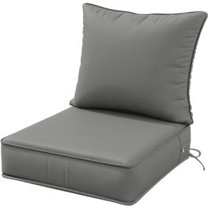 Outdoor Patio Chair Cushions Set 19 L X 19 W X 4 H Inch Waterproof & Fade Resistant Deep Seat and Back Cushions with Removable Covers Outdoor Seat Cushion Set for Chairs and Sofas