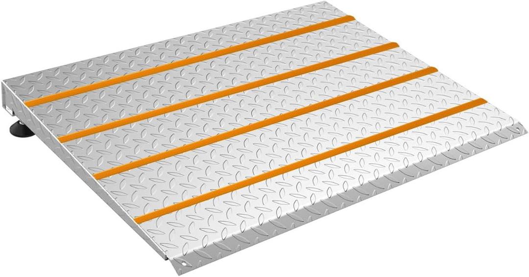 Height Adjustable Door ramp, Ramp for 3", 5.0" to 6.3" Rise Steps, Heavy Duty Front Door ramp for Elderly wheelchairs/Walkers/Scooters(27.6" L*37.4" W, Alloy Iron, 36LBs, Max 800LBs).
